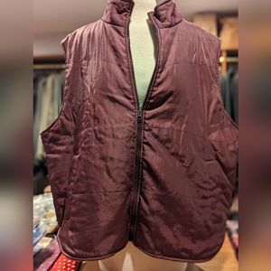 Reversible grey fleece and red nylon vest XXL